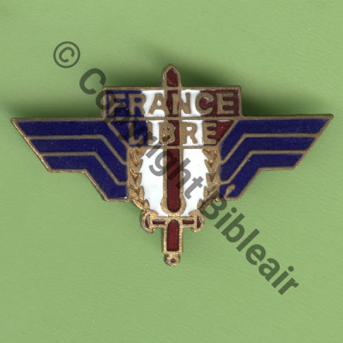 FFL  FRANCE LIBRE Mle Le Moustique REFRAPPE EMAIL GF  SM Eping bascule GB Dos lisse Grave REGD No838334 Src.Y.GENTY 15Eur03.21 